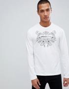 Versace Jeans Long Sleeve T-shirt In White With Chest Print - White