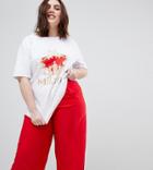 Pink Clove Boyfriend T-shirt With Milano Print - White