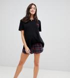 Asos Design Maternity Mix & Match Check Short - Navy