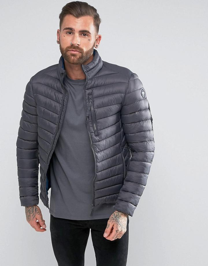 Puffa Short Padded Jacket - Gray