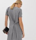 Asos Design Tall Pinch Back Marl T-shirt Dress - Beige