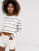 Allsaints Tystripe Benno Tie Dye Stripe Long Sleeve T-shirt-white