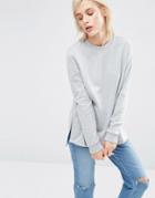 Asos Side Split Sweatshirt - Gray