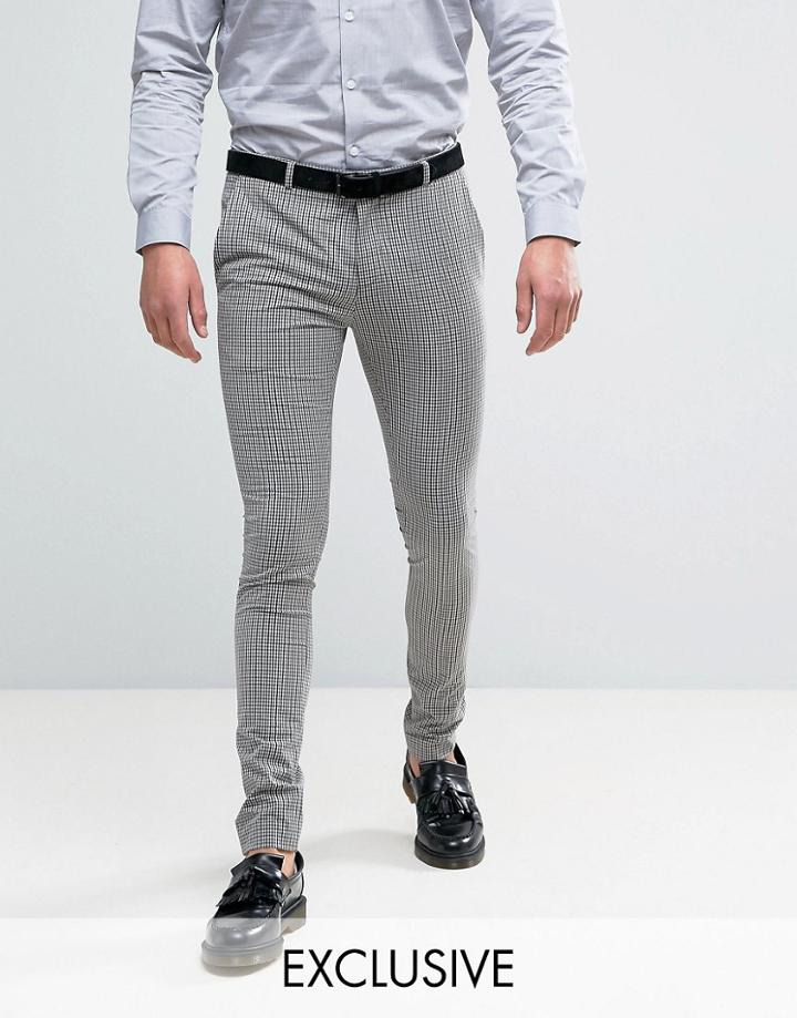 Heart & Dagger Super Skinny Gingham Check Pant - Brown