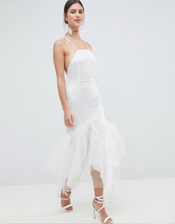 C By Cubic Strappy Lace Maxi Dress - White