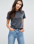 New Look Soft Touch Boyfriend T-shirt - Gray