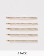 Aldo Marmorera Rhinestone Hair 5 Clip Multipack-gold