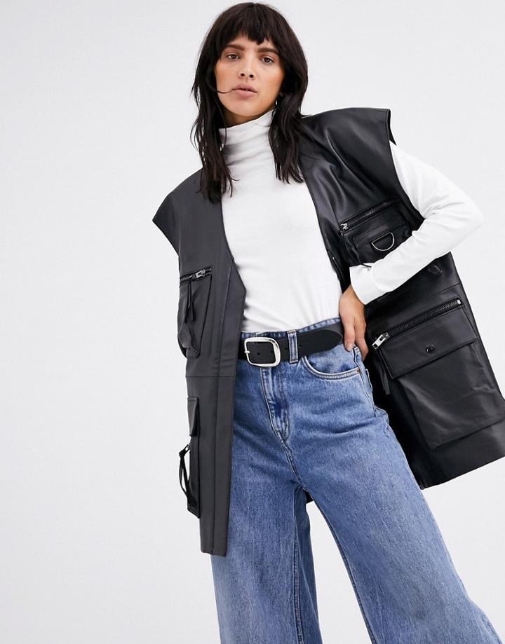 Asos Design Premium Leather Utility Tank