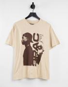 New Look Oversized T-shirt With Tupac Print In Cream-neutral