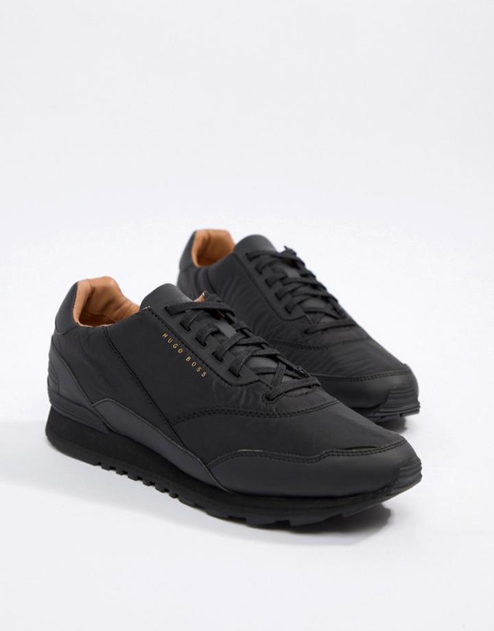 Boss Zephir Runn Nylon Sneakers In Black - Black