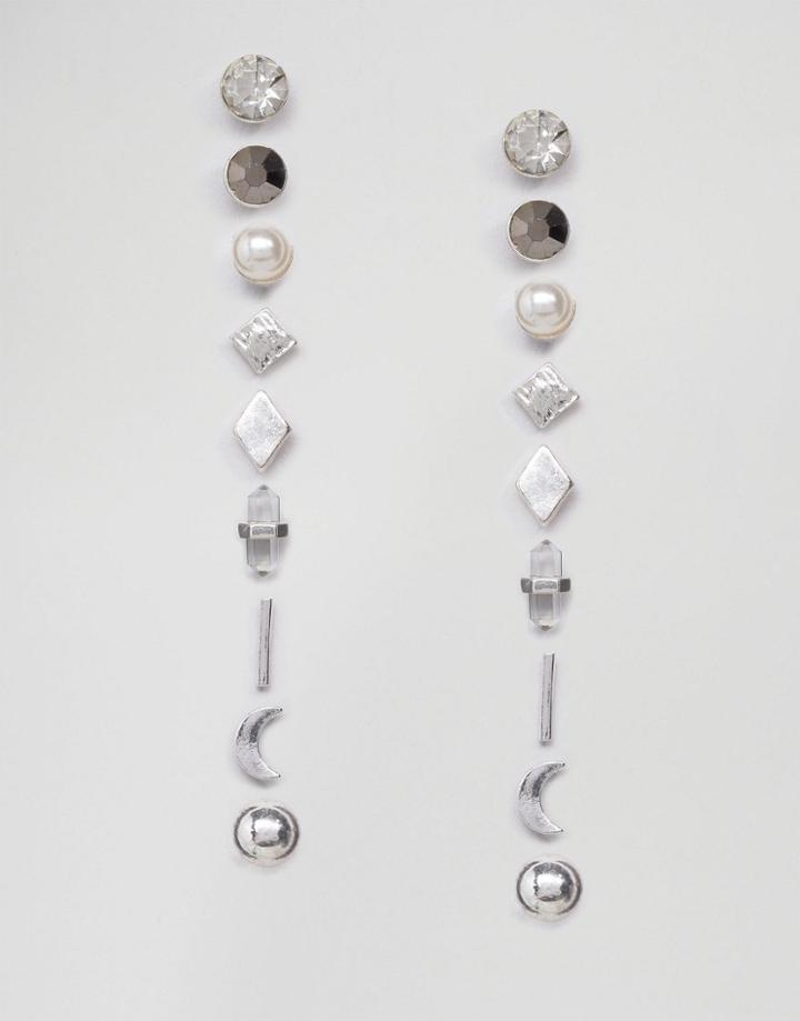 Missguided 9 Pack Stud Earring Set - Multi