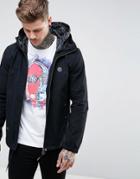 Pretty Green Beckford Jacket With Printed Paisley Hood In Black - Black