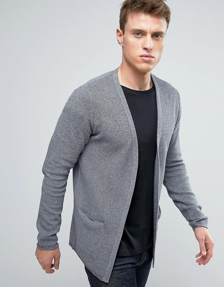 Selected Homme Drape Cardigan - Blue