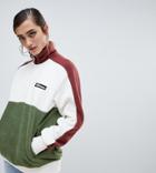 Ellesse Half Zip Top With Chest Logo In Color Block Fleece - Multi