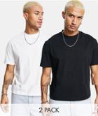 Asos Design 2 Pack Relaxed T-shirt In Multi