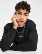 Selected Homme Organic Cotton Blend Oversized Washed Sweatshirt With High Neck And Embroidery In Black