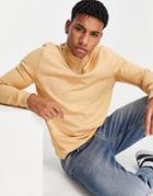 Asos Design Coordinating Organic Half Zip Sweatshirt In Pastel Orange-neutral