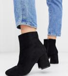 Simply Be Extra Wide Fit Low Block Heel Ankle Boots In Black