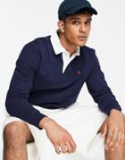 Polo Ralph Lauren Fleece Player Logo Rugby Pocket Sweatshirt In Cruise Navy