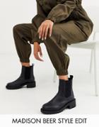 Asos Design Action Chunky Chelsea Boots In Black