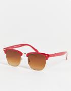 Aj Morgan Sunglasses With Red Frame-brown