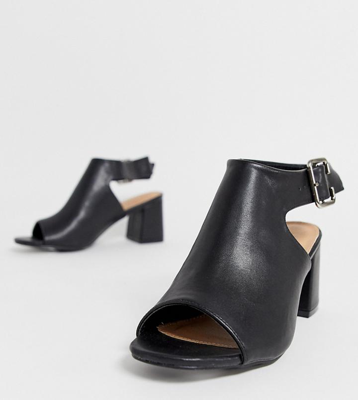 Simply Be Wide Foot Darcy Square Toe Shoe Boot In Black