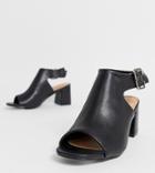 Simply Be Wide Foot Darcy Square Toe Shoe Boot In Black