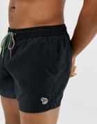 Ps Paul Smith Zebra Logo Swim Shorts In Black