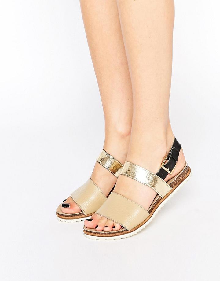 Ravel Strap Leather Flat Sandals