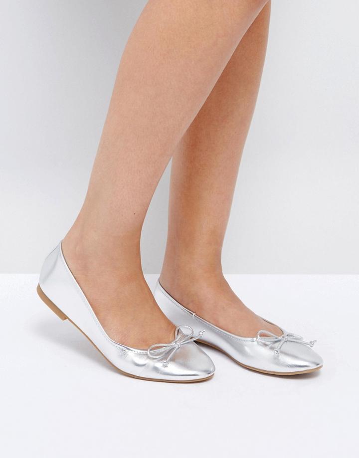 Asos Libra Ballet Flats - Silver