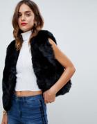 Jayley Luxurious Faux Fur Vest-black
