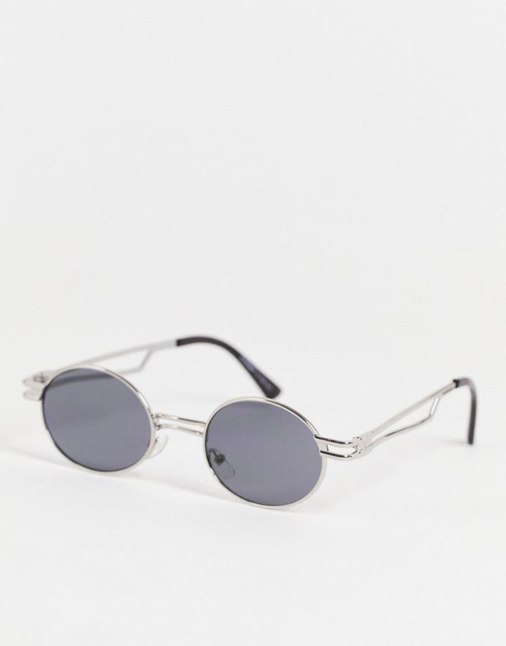 Aj Morgan Double Frame Round Sunglasses-silver