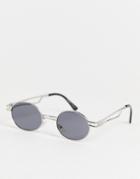 Aj Morgan Double Frame Round Sunglasses-silver