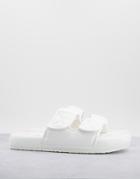 Asos Design Padded Two Strap Sandals In White