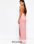Club L Cross Back Maxi Dress - Dusky Pink