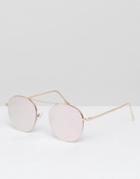 Jeepers Peepers Rimless Round Sunglasses In Gold - Gold