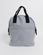 Asos Design Zip Over Canvas Backpack With Double Handle