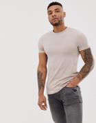 Asos Design Organic Skinny Fit T-shirt In Beige