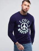 Love Moschino Sweatshirt With Peace Print - Blue