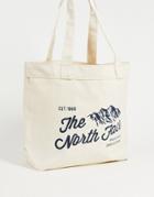 The North Face Cotton Tote Bag In Beige-white