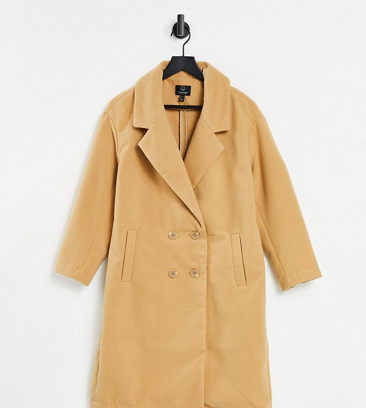 Threadbare Petite Sophie Tan Overcoat-brown