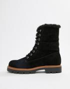 Asos Design Apex Suede Hiker Lace Up Boots - Black