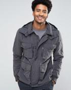 Mango Man Military Jacket In Gray - Gray