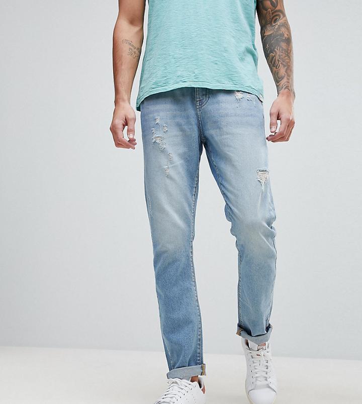 Brooklyn Supply Co Tapered Jeans With Abrasions - Black