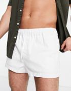 Asos Design Slim Chino Shorter Shorts With Elastic Waist In White