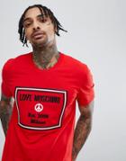 Love Moschino T-shirt In Red With Milano Logo - Red