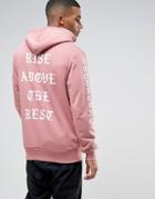 Good For Nothing Hoodie With Sleeve Print - Pink