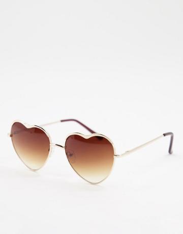 Aj Morgan Heart Sunglasses-gold