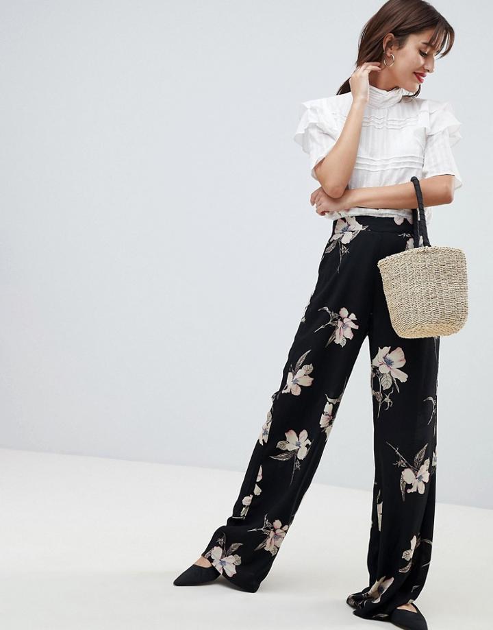 Vila Floral Wide Leg Pants - Multi