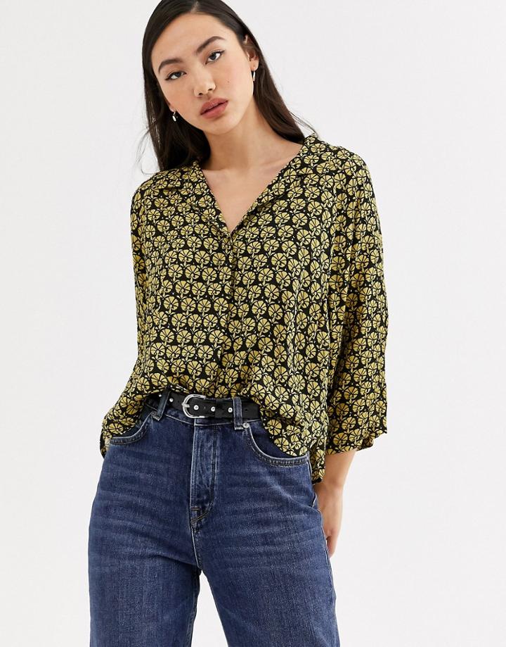 Weekday Franca Geo Print Shirt In Multi